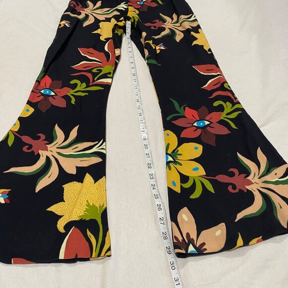 Farm Rio Calla Flare Retro Floral Pants‎ Size S - Picture 8 of 14